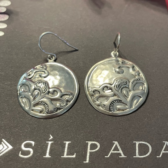 Silpada Rare ‘TIDAL WAVE’ Textured Sterling Silver Earrings W2987 - Picture 6 of 14